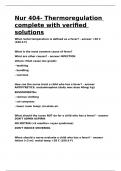 Nur 404- Thermoregulation complete with verified solutions