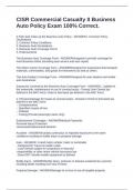 CISR Commercial Casualty II Business Auto Policy Exam 100&percnt; Correct&period;