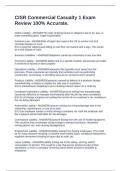 CISR Commercial Casualty 1 Exam Review 100&percnt; Accurate&period;