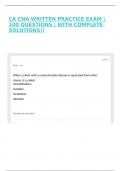 CA CNA WRITTEN PRACTICE EXAM &vert; 100 QUESTIONS &vert; WITH COMPLETE SOLUTIONS&excl;&excl;