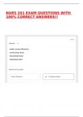 NURS 261 EXAM QUESTIONS WITH 100&percnt; CORRECT ANSWERS&excl;&excl;