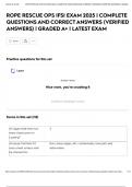 ROPE RESCUE OPS IFSI EXAM 2025 &vert; COMPLETE QUESTIONS AND CORRECT ANSWERS &lpar;VERIFIED ANSWERS&rpar; &vert; GRADED A&plus; &vert; LATEST EXAM