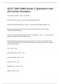 ACCT 209 TAMU Exam 1 Questions And All Correct Answers&period;
