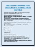WRA &lpar;Civil Law&rpar; FINAL EXAM STUDY  QUESTIONS WITH CORRECTLY SOLVED  SOLUTIONS