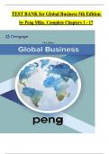 Test Bank for Global Business&comma; 5th Edition by Mike W&period; Peng &ndash; Verified Chapters 1&ndash;17