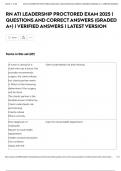 RN ATI LEADERSHIP PROCTORED EXAM 2025 &vert; QUESTIONS AND CORRECT ANSWERS &lpar;GRADED A&plus;&rpar; &vert; VERIFIED ANSWERS &vert; LATEST VERSION