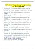 OET - Final Exam Complete Questions And Answers 2025