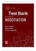 Essentials of Negotiation - Test Bank for sixth edition by Roy J. Lewicki, Bruce Barry, David M. Saunders