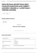 OSHA 510 EXAM NEWEST EXAM 2025 &vert; COMPLETE QUESTIONS AND CORRECT ANSWERS &vert; GRADED A&plus; &vert; LATEST EXAM &vert; VERIFIED ANSWERS