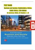 TEST BANK Business and Society&colon; Stakeholders&comma; Ethics&comma; Public Policy&comma; 17th Edition By Lawrence&comma; Weber