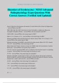 Disorders of Erythrocytes - N5315 Advanced Pathophysiology Exam Questions With Correct Answers &lpar;Verified And Updated&rpar;
