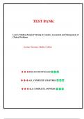Test Bank for Lewis's Medical-Surgical Nursing in Canada&comma; 5th Edition &lpar;by Jane Tyerman&comma; 2023&rpar;&comma; Chapter 1-72 &vert; All Chapters