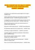 NCHSE CONSORTIUM FOR HEALTH SCIENCE EDUCATION EXAM QUESTIONS WITH CORRECT ANSWERS