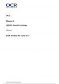 OCR AS Level Biology A H020&sol;01 JUNE 2024 MARK SCHEME&colon; Breadth in biology 