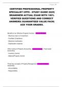 CERTIFIED PROFESSIONAL PROPERTY  SPECIALIST CPPS - STUDY GUIDE 2025&vert;  BRANDNEW ACTUAL EXAM WITH 100&percnt;  VERIFIED QUESTIONS AND CORRECT  ANSWERS&vert; GUARANTEED VALUE PACK&vert;  ACE YOUR GRADES&period;