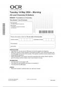 OCR AS Level Chemistry B &lpar;Salters&rpar; Paper 1 and 2 JUNE 2024 QUESTION PAPERS AND MARK SCHEMES