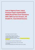  Laws of Agency Exam&comma; Latest Premium Expert Update&lpar;2025-2026&rpar;&vert;Brand New Exam Questions With 100&percnt; Correct Answers&comma; All Graded A&plus;&comma; Guaranteed Success&period;