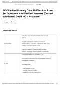 68W Limited Primary Care 2025&vert;Actual Exam Set Questions And Verified Answers &lpar;Correct solutions&rpar; &vert; Get It 100&percnt; Accurate&excl;&excl;