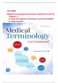 TEST BANK  Medical Terminology Get Connected  3rd Edition Frucht All Chapters 1 &ndash; 17 exam test questions and answers correct and verified A&plus; study materials