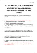 FP1 FULL PRACTICE EXAM 2025&vert; BRAND NEW  ACTUAL EXAM WITH 100&percnt; VERIFIED  QUESTIONS AND CORRECT ANSWERS&vert;  GUARANTEED VALUE PACK&vert; ACE YOUR  GRADES&period;