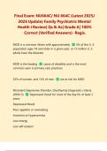 NU664C&sol; NU 664C Exams PACKAGE DEAL &vert;BUNDLE contains the latest 2025&sol; 2026 Family Psychiatric Mental Health Exams 1&comma;2 and Final exam questions with Verified Answers for Regis&period; 