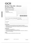 OCR AS Level Psychology Paper 1 and 2 JUNE 2024 QUESTION PAPERS AND MARK SCHEMES
