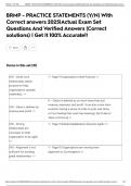 BRMP - PRACTICE STATEMENTS &lpar;Y&sol;N&rpar; With Correct answers 2025&vert;Actual Exam Set Questions And Verified Answers &lpar;Correct solutions&rpar; &vert; Get It 100&percnt; Accurate&excl;&excl;