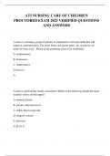 ATI NURSING CARE OF CHILDREN PROCTORED EXAM 2025 VERIFIED QUESTIONS AND ANSWERS