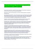 Flood Insurance Vocabulary Questions and Answers 100&percnt; Solved