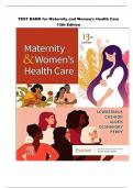 Test Bank - Maternity and Women&rsquo;s Health Care&comma; 13th Edition &lpar;Lowdermilk&comma; 2024&rpar;&comma; Chapter 1-37