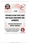 PDP4802 EXAM PACK 2025 &lbrace;DETAILED QUESTIONS AND ANSWERS&rcub;