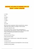 ARIZONA COLLEGE OF NURSING NUR 215 EXAM 1 LATEST UPDATED