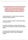 CDT COMPREHENSIVE EXAM AND PRACTICE EXAM NEWEST 2024 ACTUAL EXAM COMPLETE 90 QUESTIONS AND CORECT DETAILED ANSWERS &lpar;VERIFIED ANSWERS&rpar; &vert;ALREADY GRADED A&plus;