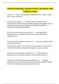 Florida Psychology Licensure-Part A questions with verified answers