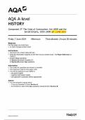 Package deal &colon;AQA A-level HISTORY QP ONLY 2024