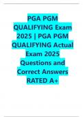 PGA PGM QUALIFYING Exam 2025 &vert; PGA PGM QUALIFYING Actual Exam 2025 Questions and Correct Answers R
