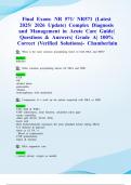 Final Exam&colon; NR 571&sol; NR571 &lpar;Latest 2025&sol; 2026 Update&rpar; Complex Diagnosis and Management in Acute Care Guide&vert; Questions & Answers&vert; Grade A&vert; 100&percnt; Correct &lpar;Verified Solutions&rpar;- Chamberlain