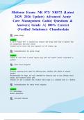 Midterm Exam&colon; NR 572&sol; NR572 &lpar;Latest 2025&sol; 2026 Update&rpar; Advanced Acute Care Management Guide&vert; Questions & Answers&vert; Grade A&vert; 100&percnt; Correct &lpar;Verified Solutions&rpar;- Chamberlain