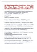 NC Blet State Objectives Exam 2024 &vert; NC  Blet State Exam Update Latest 2024  Questions and Correct Answers Rated A&plus;