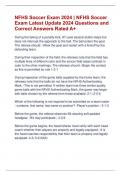 NFHS Soccer Exam 2024 &vert; NFHS Soccer  Exam Latest Update 2024 Questions and  Correct Answers Rated A&plus;