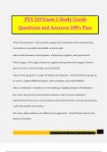 PSY 219 Exam 1 Study Guide Questions and Answers 100&percnt; Pass