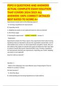 PSPO II QUESTIONS AND ANSWERS ACTUAL COMPLETE EXAM SOLUTION THAT COVERS 2024&sol;2025 ALL ANSWERS 100&percnt; CORRECT DETAILED BEST RATED TO SCORE A&plus;