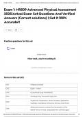 Exam 1&colon; NR509 Advanced Physical Assessment 2025&vert;Actual Exam Set Questions And Verified Answers &lpar;Correct solutions&rpar; &vert; Get It 100&percnt; Accurate&excl;&excl;