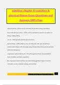 nutrition chapter 11 nutrition & physical fitness Exam Questions and Answers 100&percnt; Pass