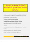 Nutrition & Physical Fitness Test &lpar;Health&rpar; Exam Questions and Answers 100&percnt; Pass