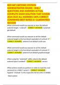 RED HAT CERTIFIED SYSTEMS ADMINISTRATOR &lpar;EX200&rpar; - RHEL7 QUESTIONS AND ANSWERS ACTUAL COMPLETE EXAM SOLUTION THAT COVERS 2024&sol;2025 ALL ANSWERS 100&percnt; CORRECT CONFIRMED BEST RATED A&plus; GUARANTEED SUCCESS