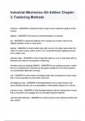 Industrial Mechanics 4th Edition Chapter 3 Fastening Methods questions and answers