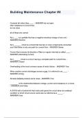 Building Maintenance Chapter -4 questions and answers