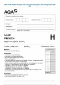 AQA GCSE FRENCH Higher Tier Paper 3 Reading MAY 2024 Merged QP AND MS