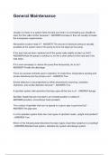 General Maintenance questions and answers